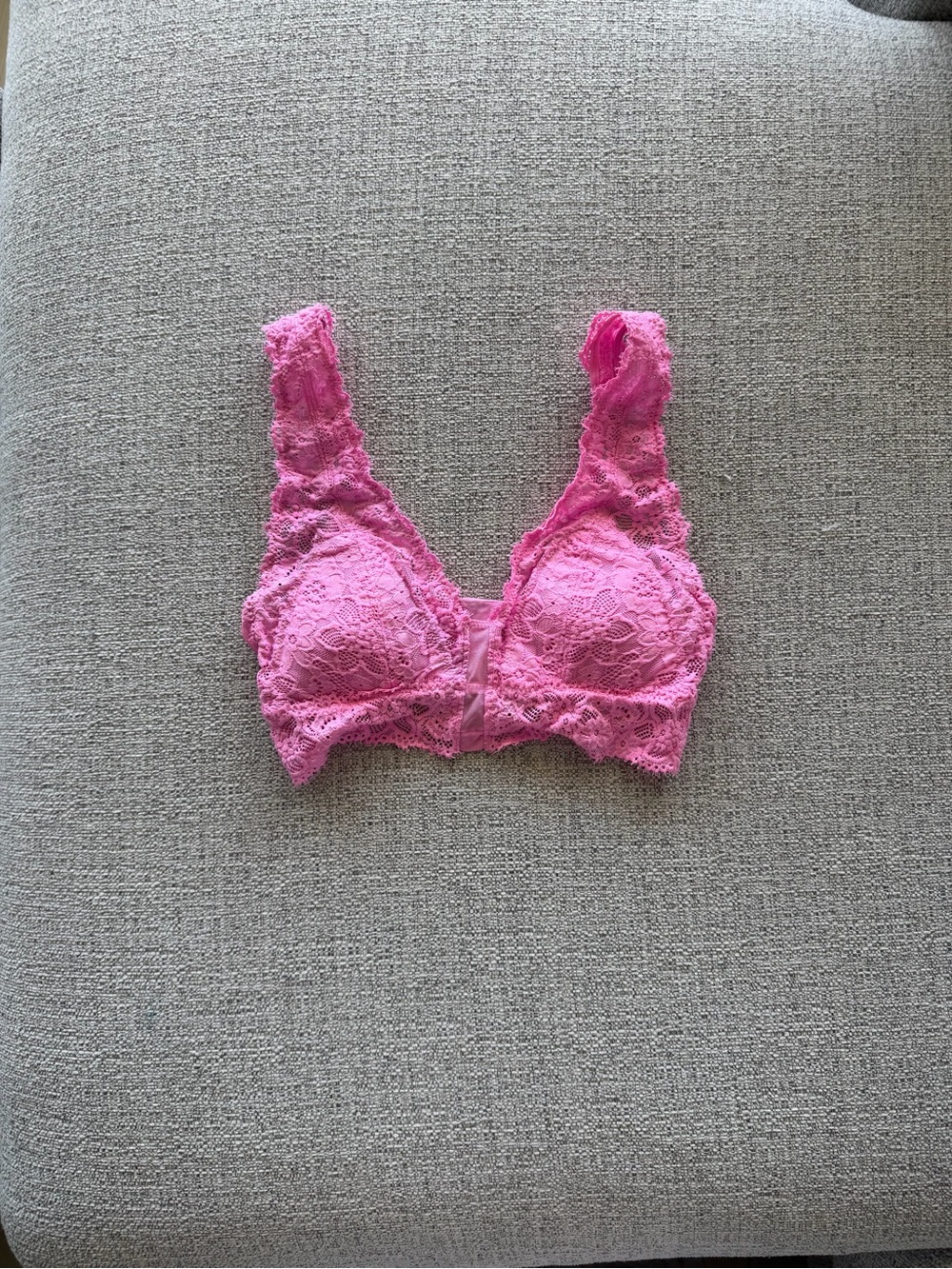 Aerie Real‎ Good Pink Floral Lace Bralette V-Neck Adjustable Straps Size S
